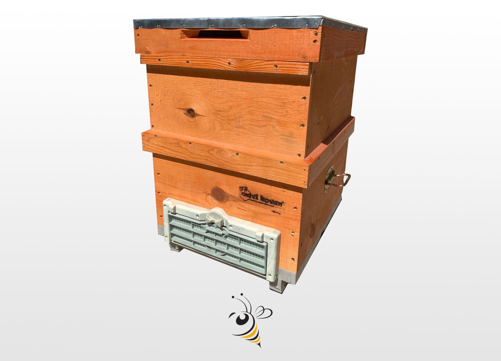 Plastik Tabanlı Ahşap Kovan - Polen Tuzaklı (Mavi Kovan)