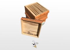 Plastik Tabanlı Ahşap Kovan - Polen Tuzaklı (Mavi Kovan)