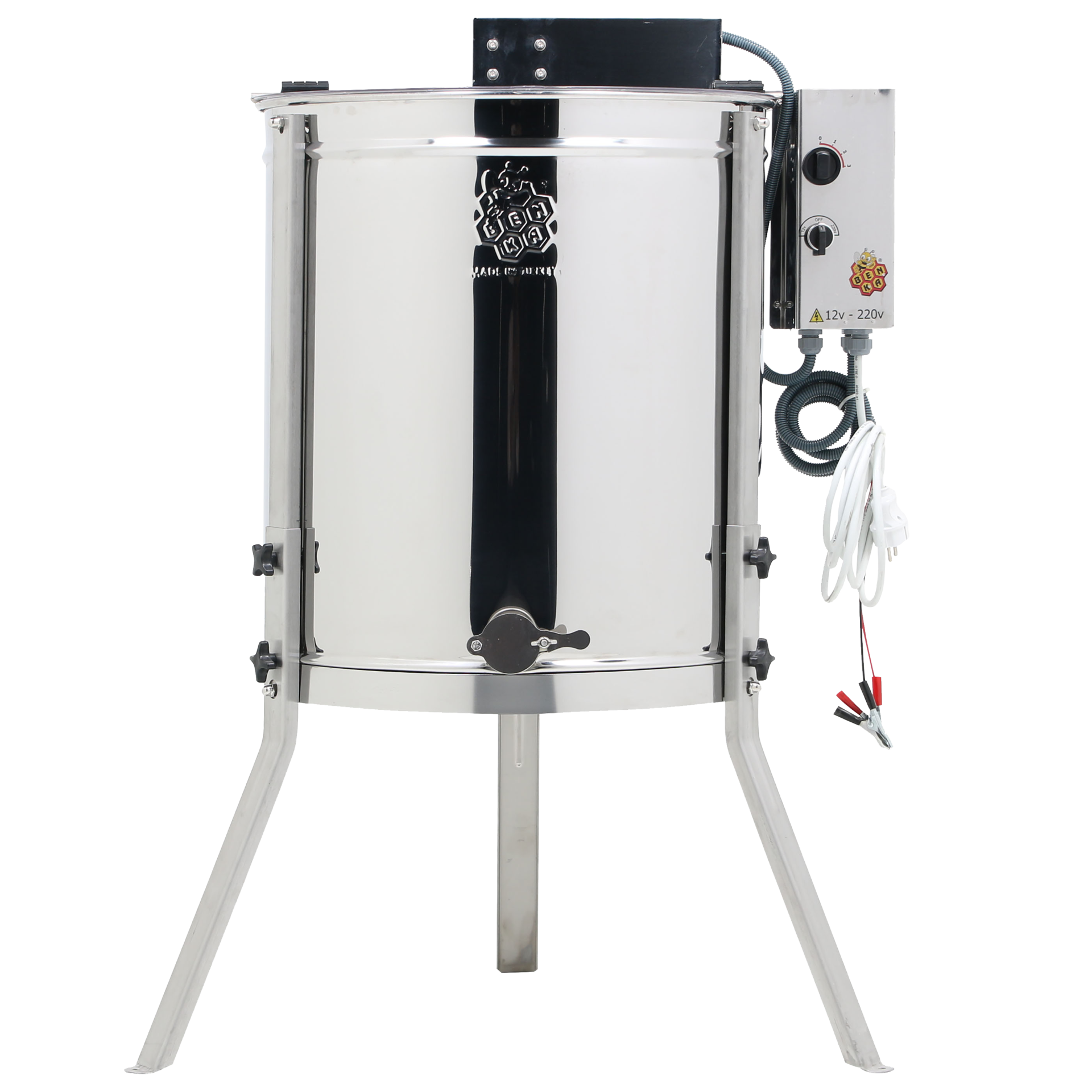 4 Çerçeveli Bal Süzme Makinesi Motorlu 12V-220V AISI 304