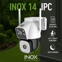 INOX-14IPC 3+3 Megapiksel 1080P Full HD Wi-Fi Çift Lensli Gece Görüşlü Suya Dayanıklı Dış Ortam Kamera
