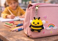 Mini Arı Anahtarlık – 32 mm 3D Sevimli Tasarım