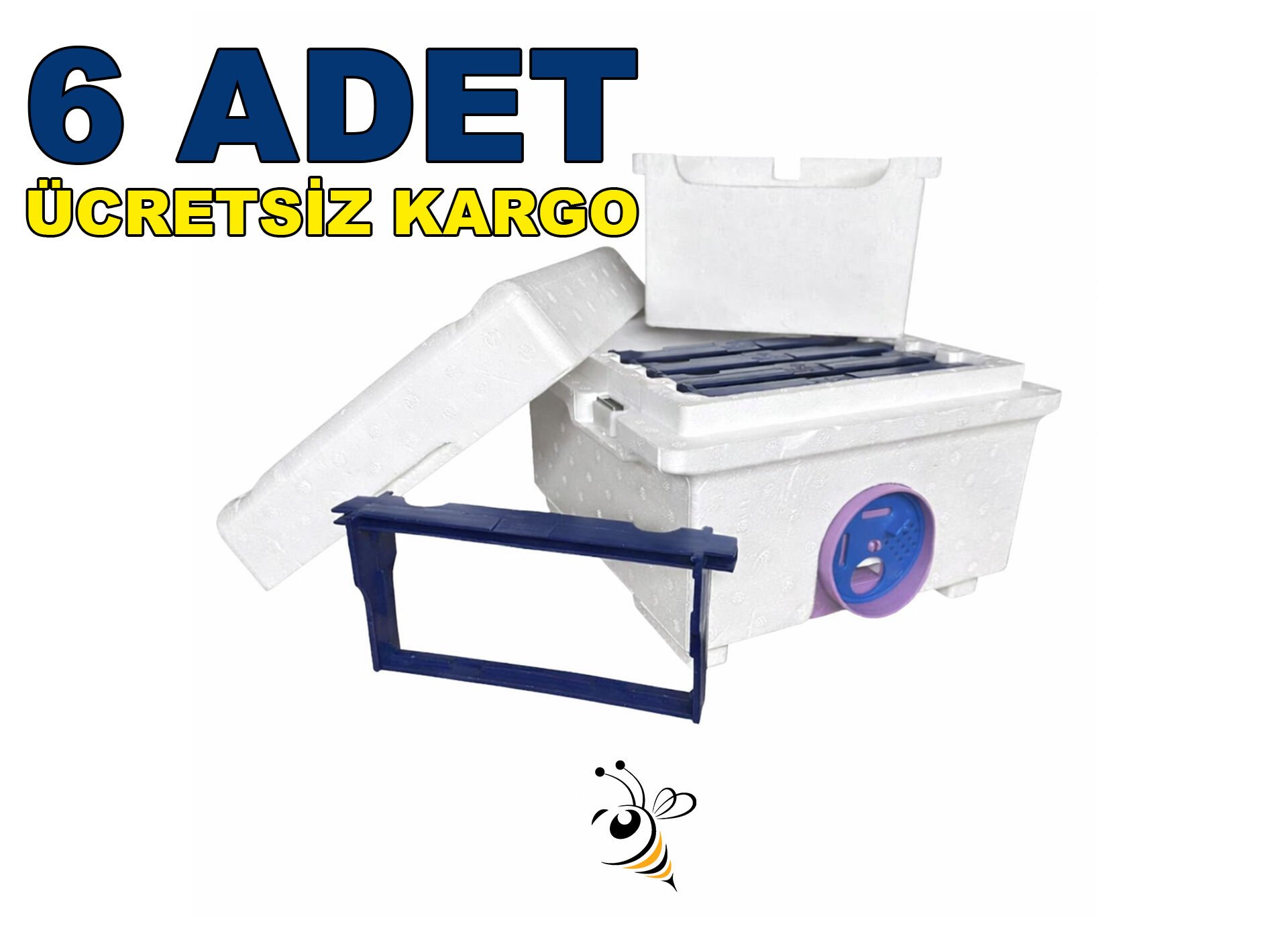 Ana Arı Üretim Kutusu 6 Adet Set – 4 Çıtalı Strafor Ana Arı Üretim Kutusu Ücretsiz Kargo