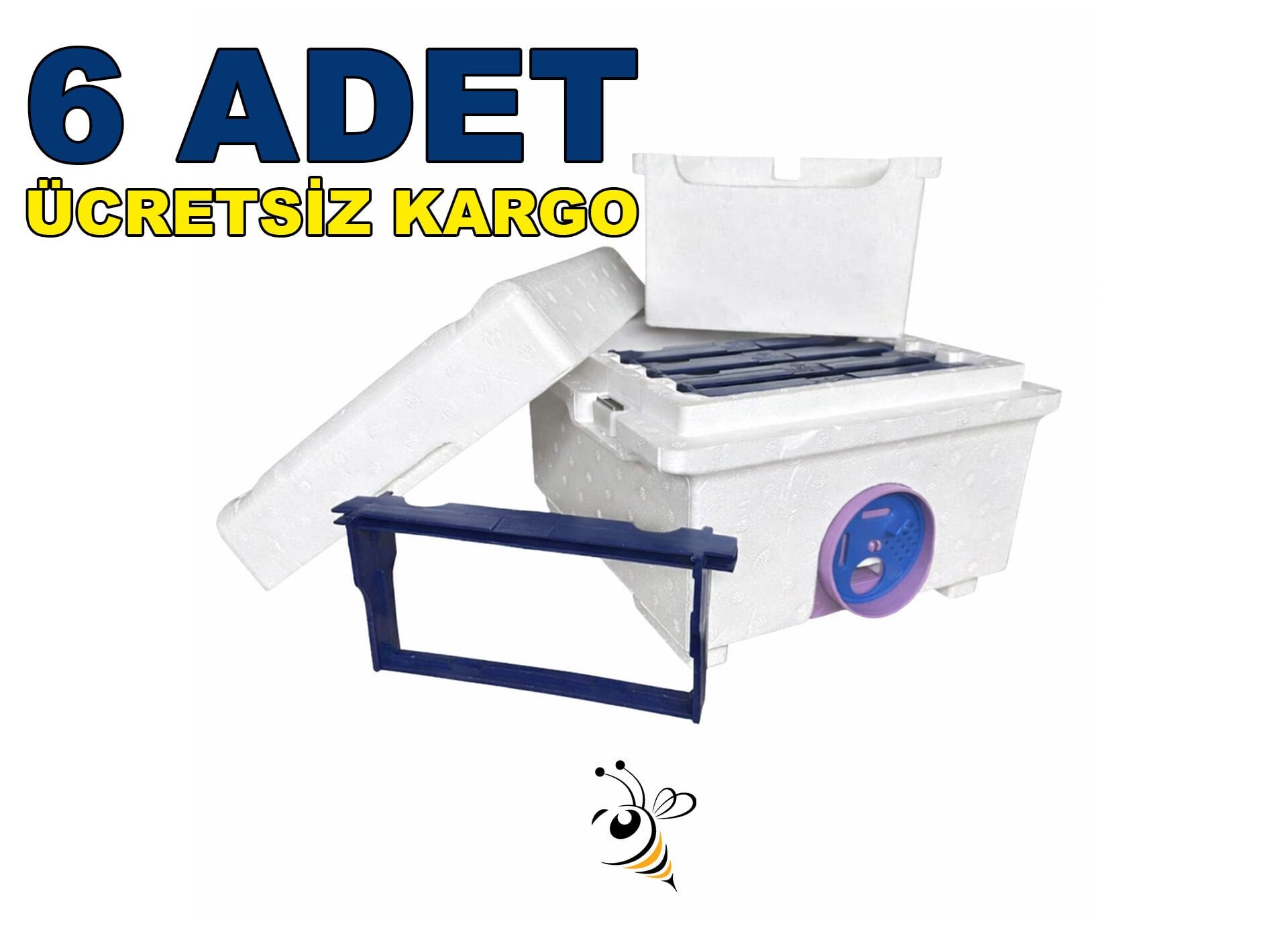 Ana Arı Üretim Kutusu 6 Adet Set – 4 Çıtalı Strafor Ana Arı Üretim Kutusu Ücretsiz Kargo